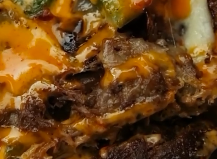 Rollup beef and melted cheese